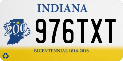 IN license plate 976TXT