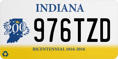 IN license plate 976TZD