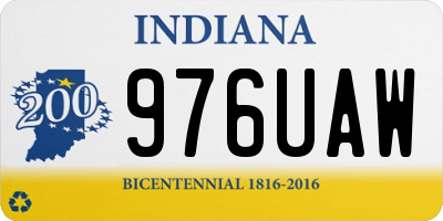 IN license plate 976UAW