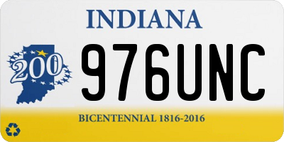 IN license plate 976UNC