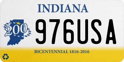 IN license plate 976USA