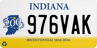 IN license plate 976VAK