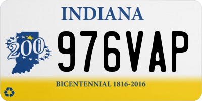 IN license plate 976VAP