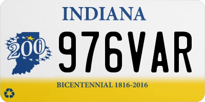 IN license plate 976VAR