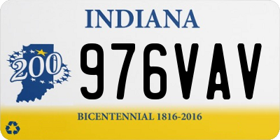 IN license plate 976VAV