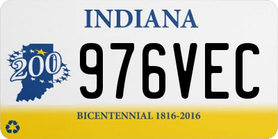 IN license plate 976VEC