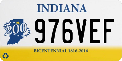 IN license plate 976VEF
