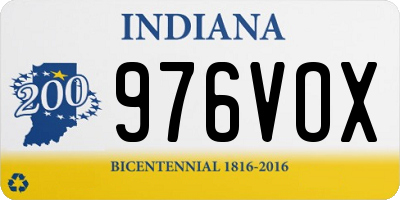 IN license plate 976VOX