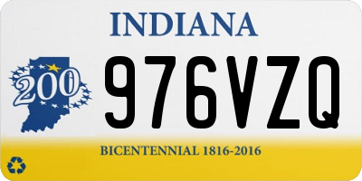IN license plate 976VZQ