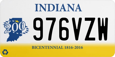 IN license plate 976VZW
