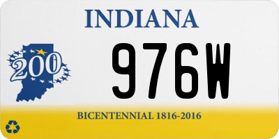 IN license plate 976W