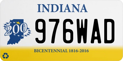 IN license plate 976WAD