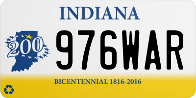 IN license plate 976WAR