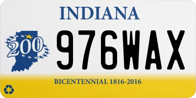 IN license plate 976WAX