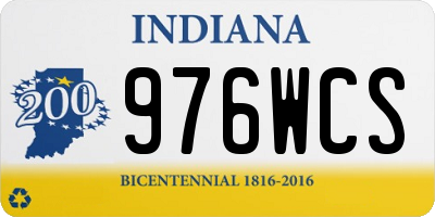IN license plate 976WCS