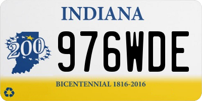 IN license plate 976WDE