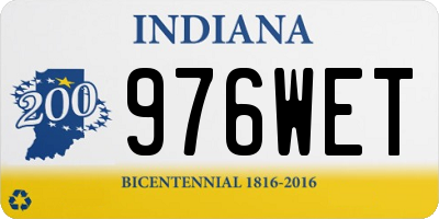 IN license plate 976WET