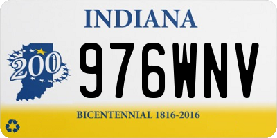 IN license plate 976WNV