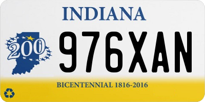 IN license plate 976XAN