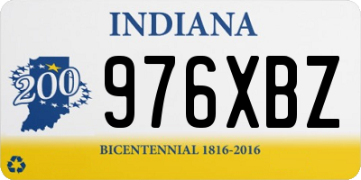 IN license plate 976XBZ