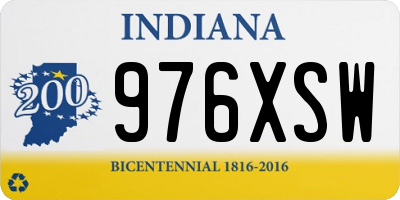 IN license plate 976XSW