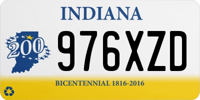 IN license plate 976XZD