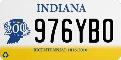IN license plate 976YBO