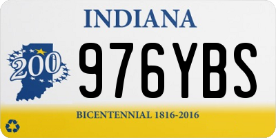 IN license plate 976YBS