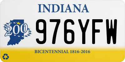 IN license plate 976YFW