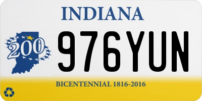 IN license plate 976YUN