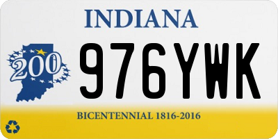 IN license plate 976YWK