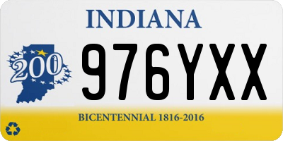 IN license plate 976YXX
