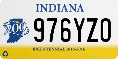 IN license plate 976YZO