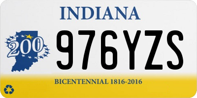 IN license plate 976YZS
