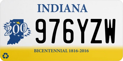 IN license plate 976YZW