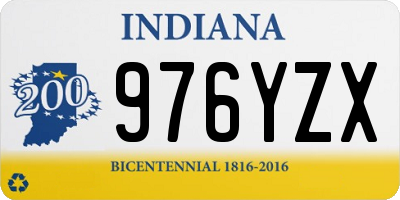 IN license plate 976YZX