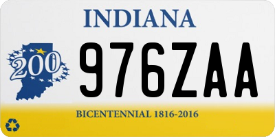 IN license plate 976ZAA