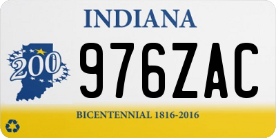 IN license plate 976ZAC
