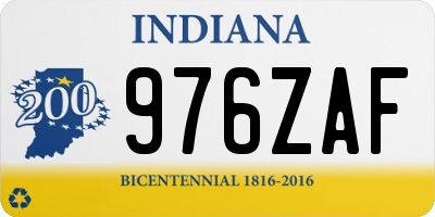 IN license plate 976ZAF