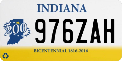 IN license plate 976ZAH