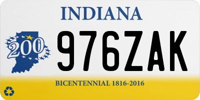 IN license plate 976ZAK