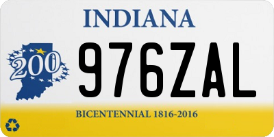 IN license plate 976ZAL