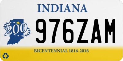 IN license plate 976ZAM