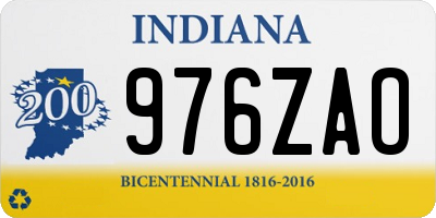 IN license plate 976ZAO