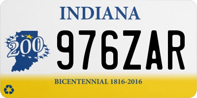 IN license plate 976ZAR