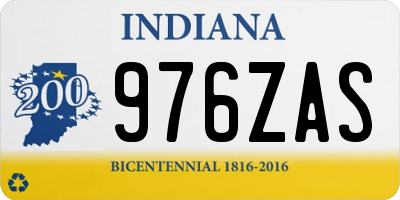IN license plate 976ZAS