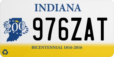 IN license plate 976ZAT