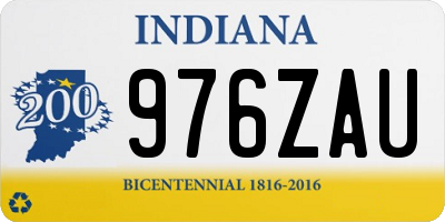 IN license plate 976ZAU