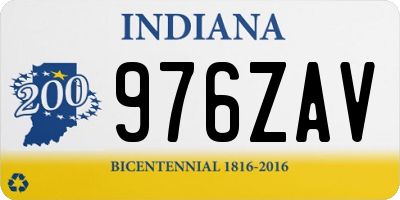 IN license plate 976ZAV