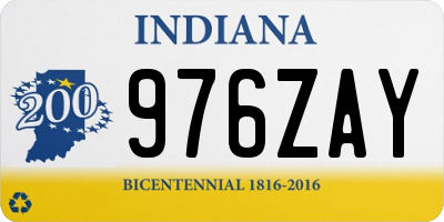 IN license plate 976ZAY